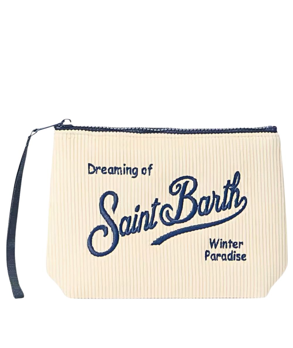 MC2 Saint Barth Pochette in Velluto ALINE CORDUROY ALI0024 Bianco Panna