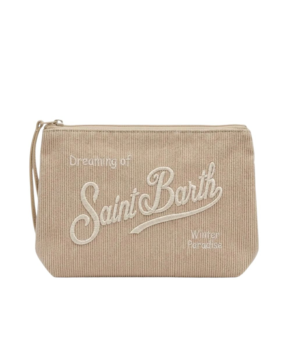 MC2 Saint Barth Pochette in Velluto Aline Corduroy S ALI0059 Beige