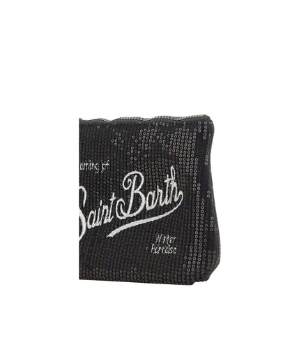 MC2 Saint Barth Pochette  in Velluto Aline Velvet Paillettes ALI0030 Nero