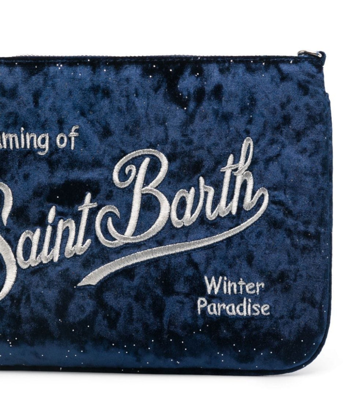 MC2 Saint Barth Pochette in Velluto PARISIENNE Blu Notte PAR0009