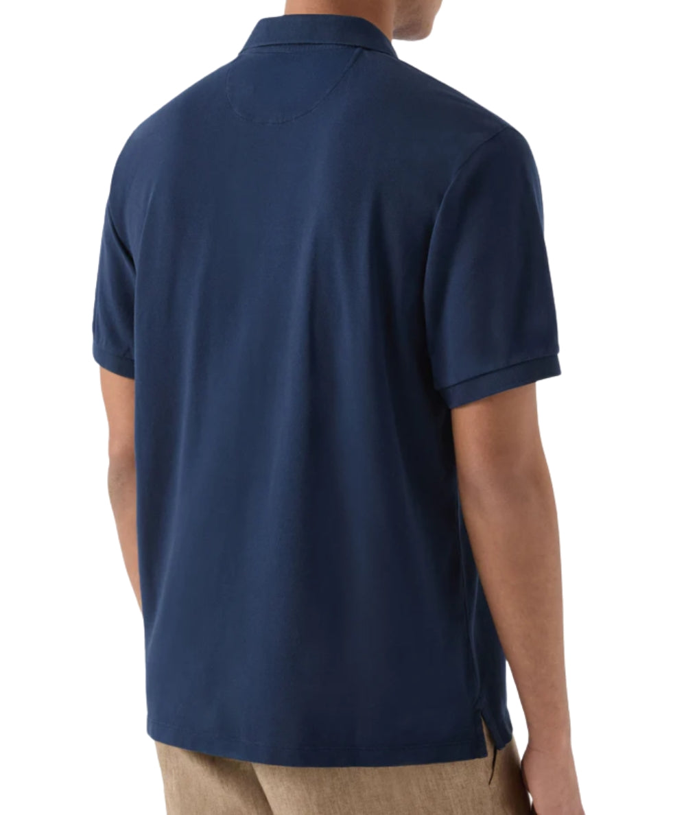 MC2 Saint Barth Polo in Cotone con Scollo Skipper Charles CHS0001 Blu