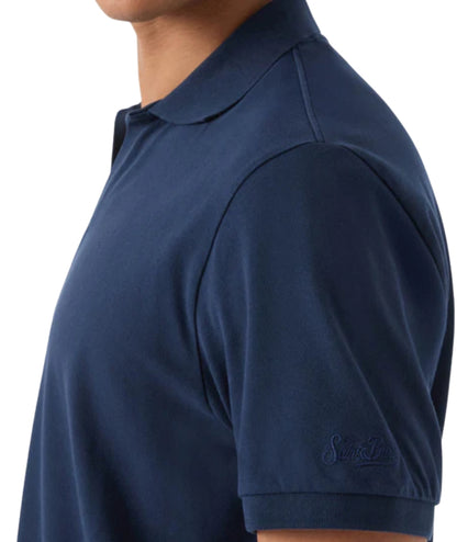 MC2 Saint Barth Polo in Cotone con Scollo Skipper Charles CHS0001 Blu