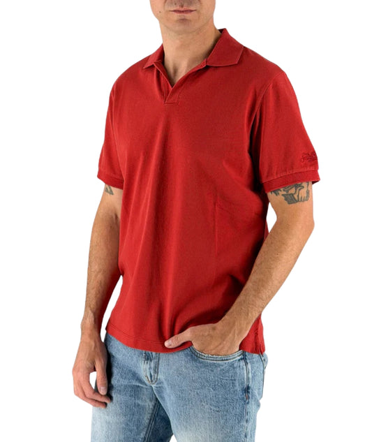 MC2 Saint Barth Polo in Cotone con Scollo Skipper Charles CHS0001 Rosso