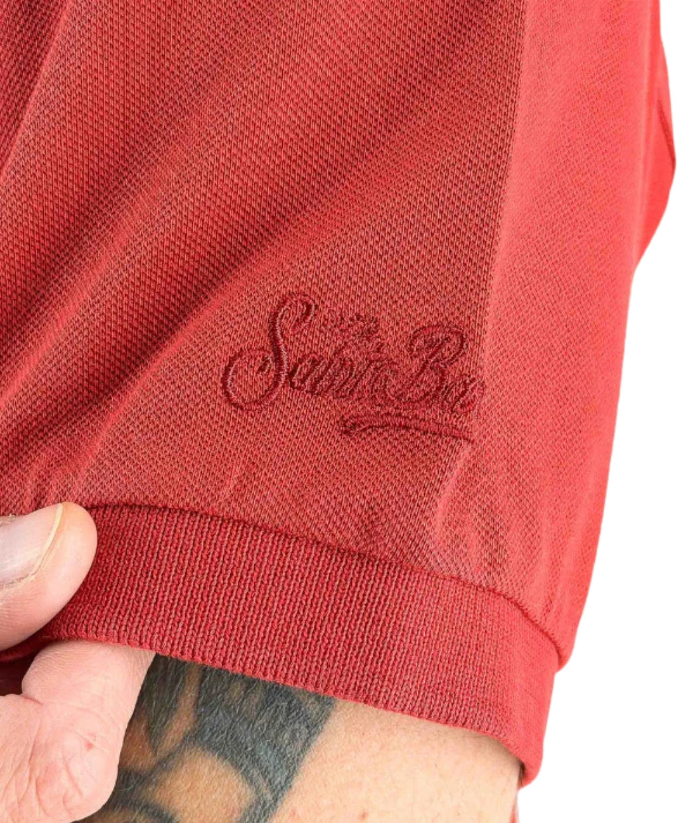 MC2 Saint Barth Polo in Cotone con Scollo Skipper Charles CHS0001 Rosso