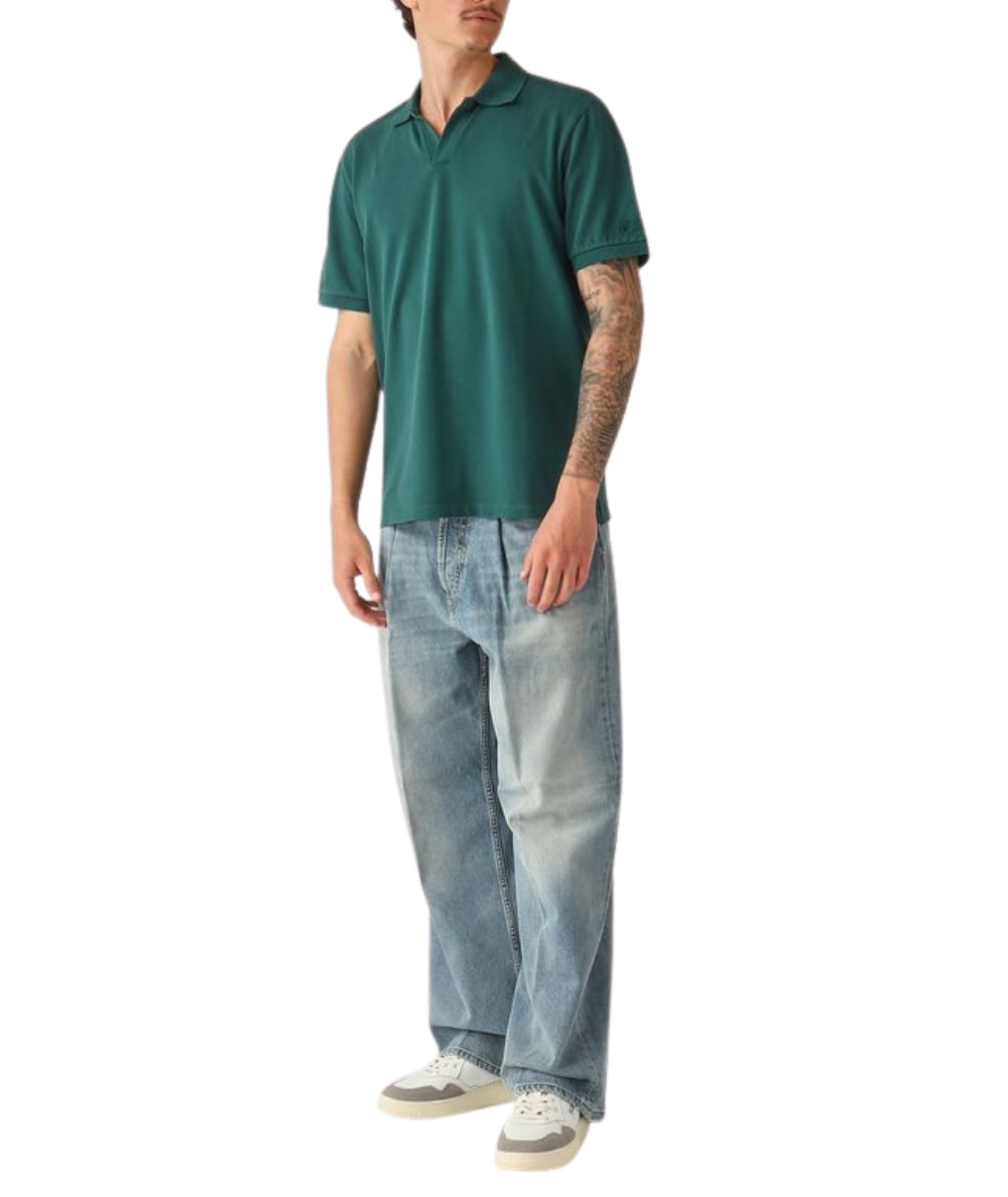 MC2 Saint Barth Polo in Cotone con Scollo Skipper Charles CHS0001 Verde