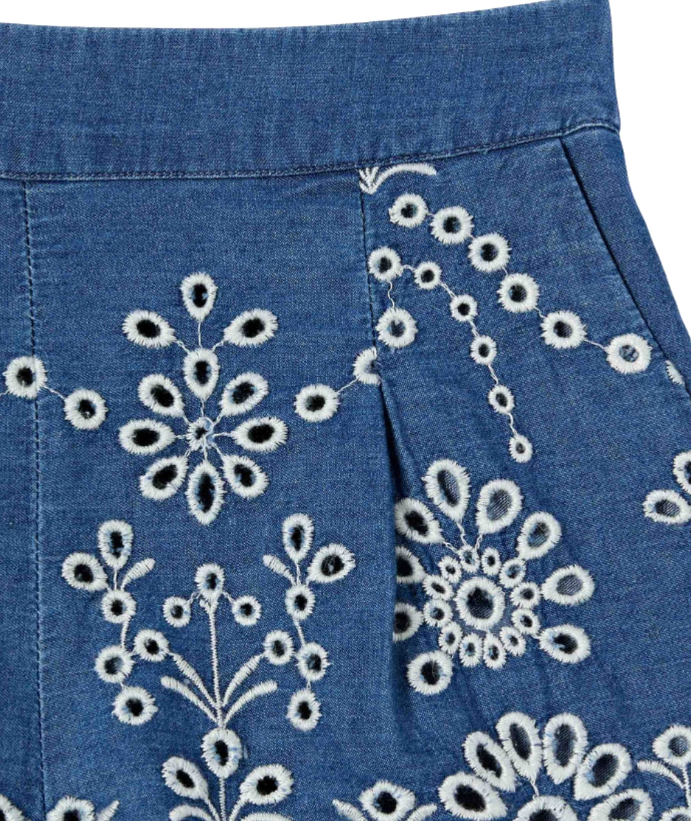 MC2 Saint Barth Shorts con Ricamo Sangallo Amani Jr AMN0002 Blu