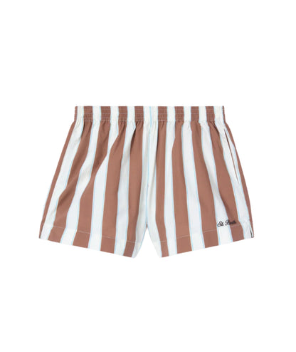 MC2 Saint Barth Shorts in Cotone a Righe Meave MEA002 Marrone