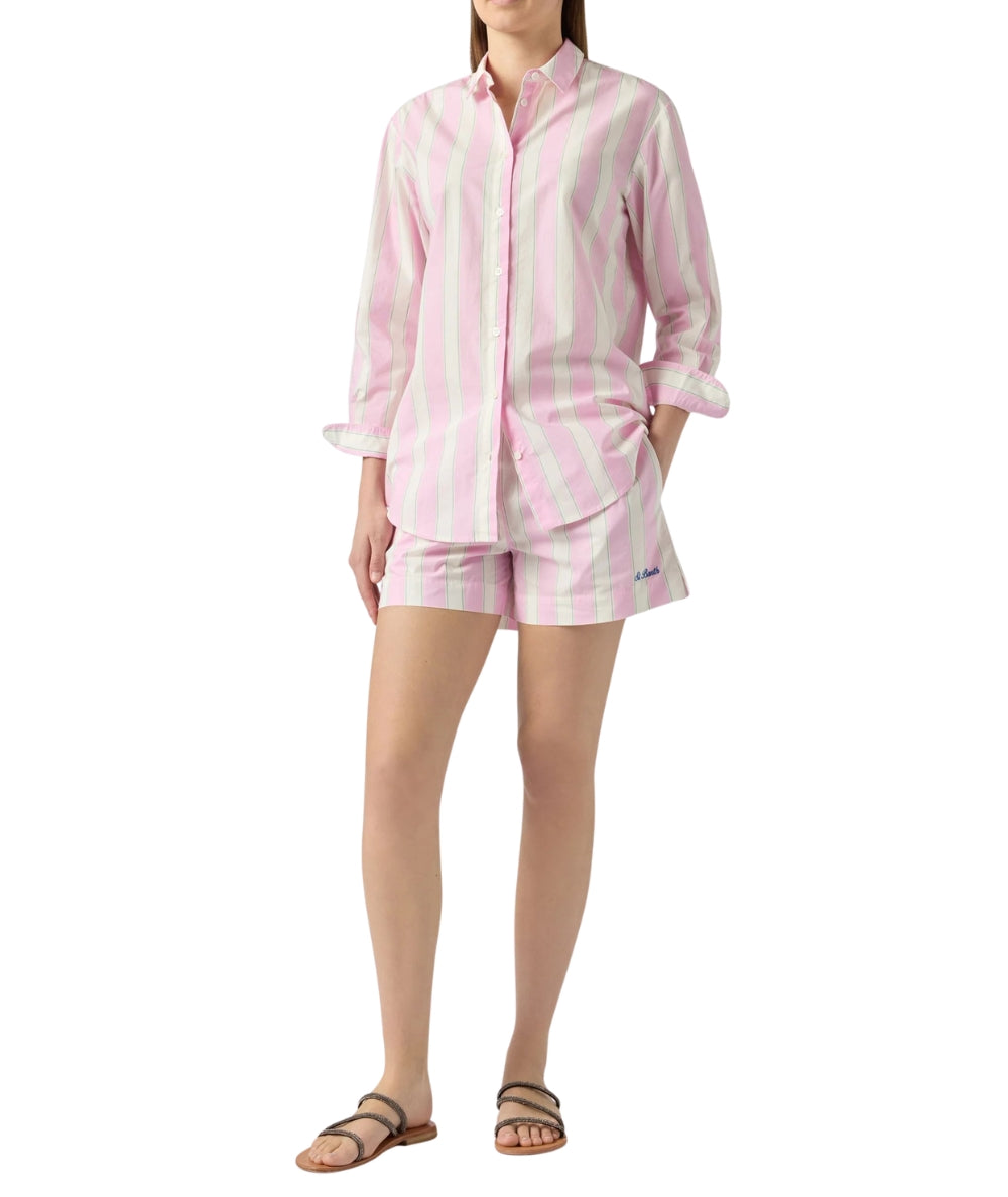 MC2 Saint Barth Shorts in Cotone a Righe Meave MEA002 Rosa
