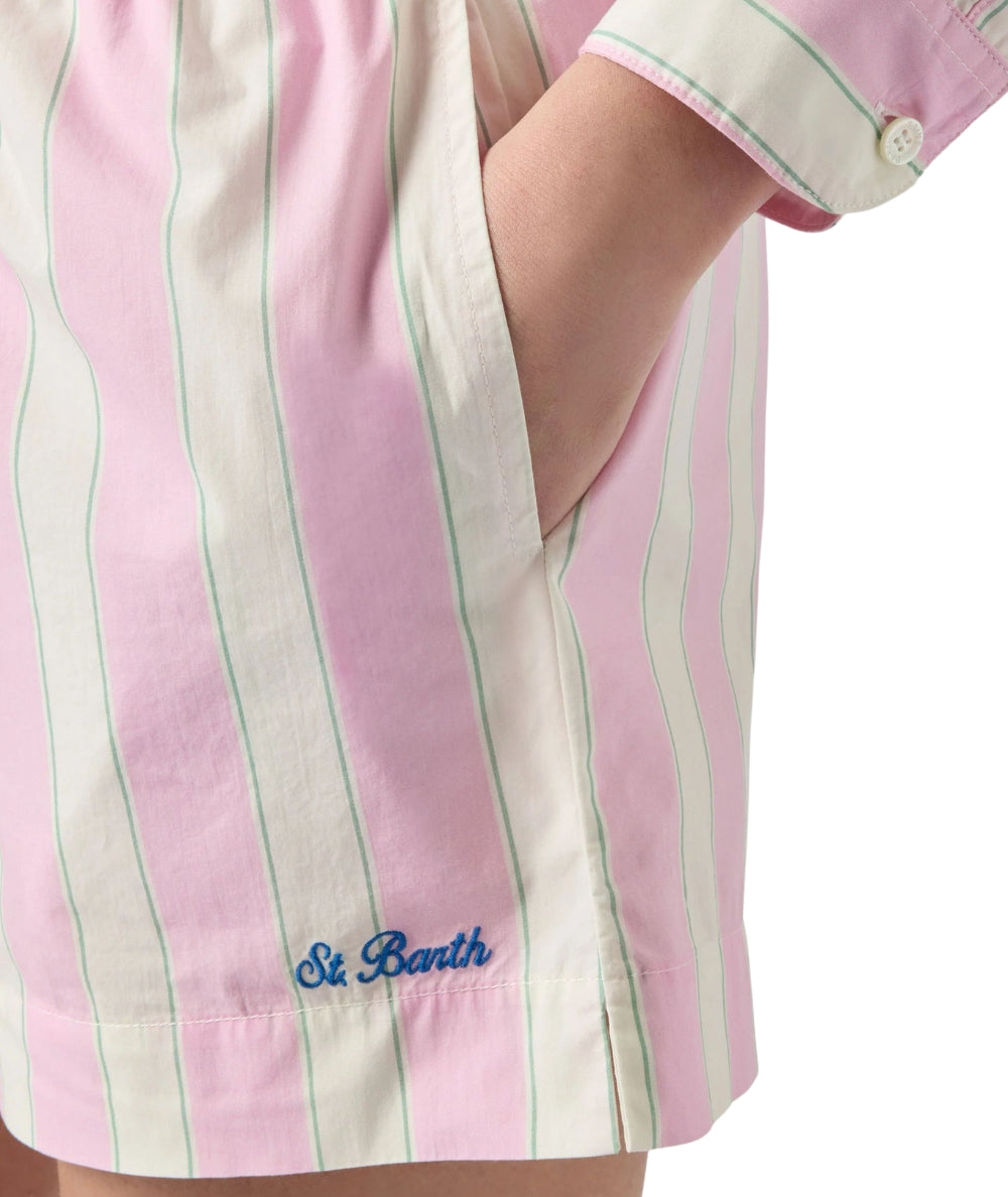 MC2 Saint Barth Shorts in Cotone a Righe Meave MEA002 Rosa