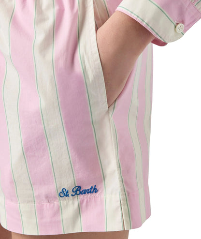 MC2 Saint Barth Shorts in Cotone a Righe Meave MEA002 Rosa