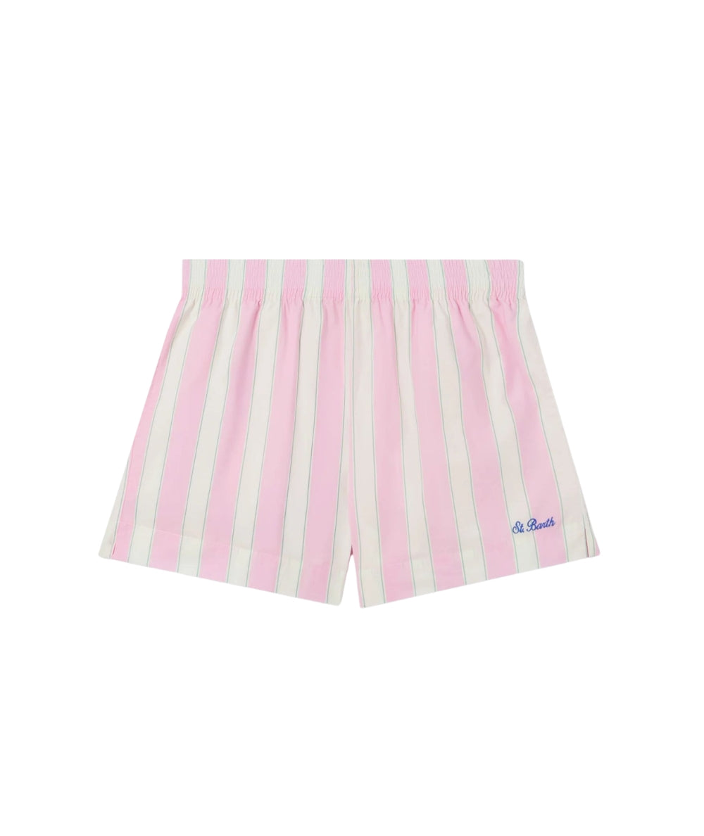 MC2 Saint Barth Shorts in Cotone a Righe Meave MEA002 Rosa