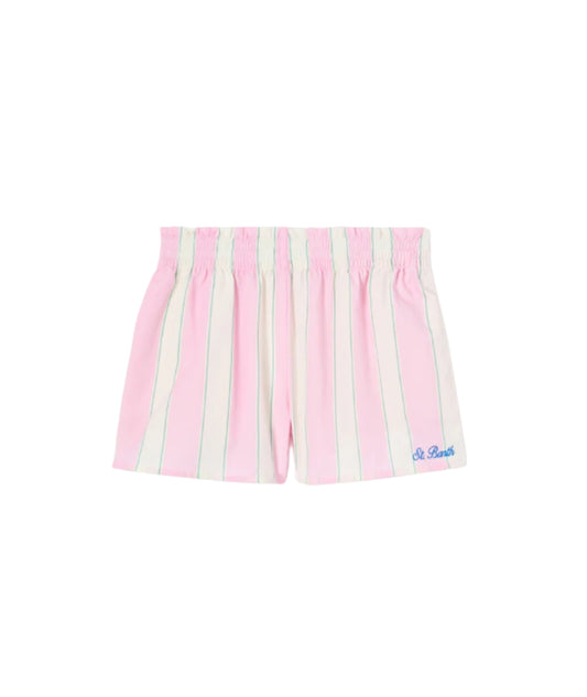 MC2 Saint Barth Shorts in Popeline a Righe Meave Jr MEA001 Rosa