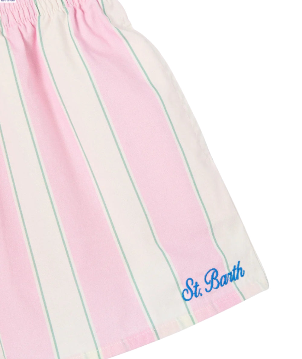 MC2 Saint Barth Shorts in Popeline a Righe Meave Jr MEA001 Rosa
