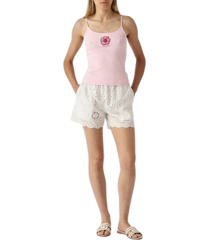 MC2 Saint Barth Shorts in Sangallo con Ricami Meave MEA002 Bianco