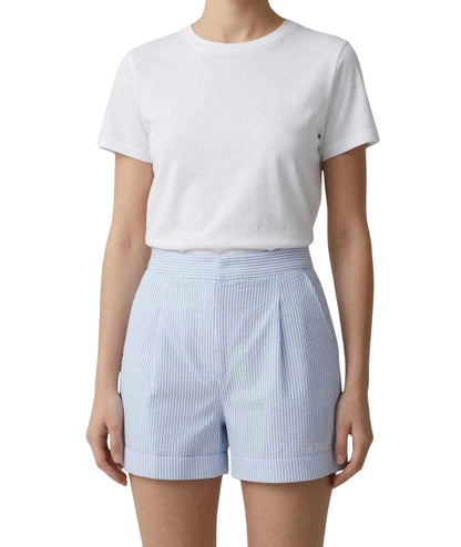 MC2 Saint Barth Shorts in Seersucker a Righe Amani AMN0001 Azzurro