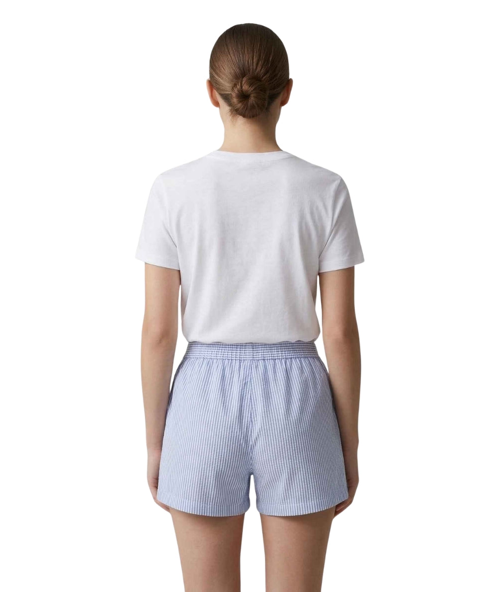 MC2 Saint Barth Shorts in Seersucker a Righe Amani AMN0001 Azzurro
