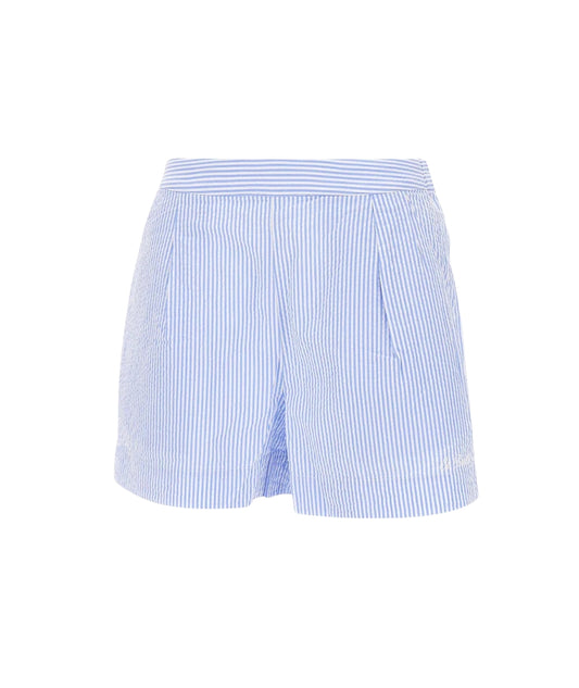 MC2 Saint Barth Shorts in Seersucker a Righe Amani AMN0001 Azzurro