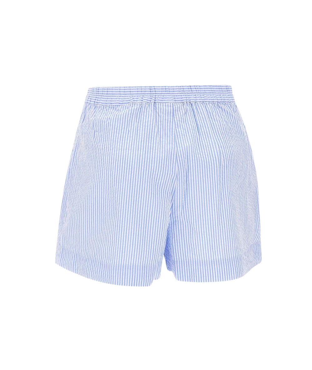 MC2 Saint Barth Shorts in Seersucker a Righe Amani AMN0001 Azzurro
