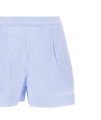 MC2 Saint Barth Shorts in Seersucker a Righe Amani AMN0001 Azzurro