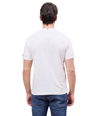MC2 Saint Barth T-shirt con Girocollo e Ricamo Portofino POT0001 Bianco