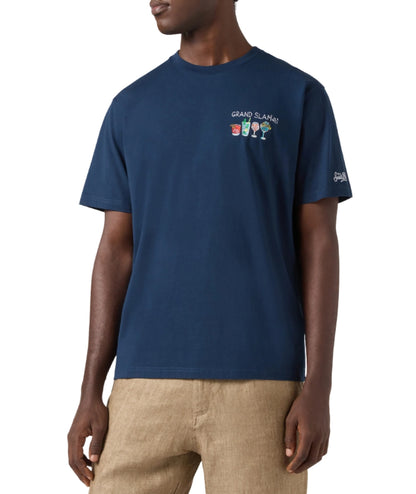 MC2 Saint Barth T-shirt con Girocollo e Ricamo Portofino POT0001 Blu