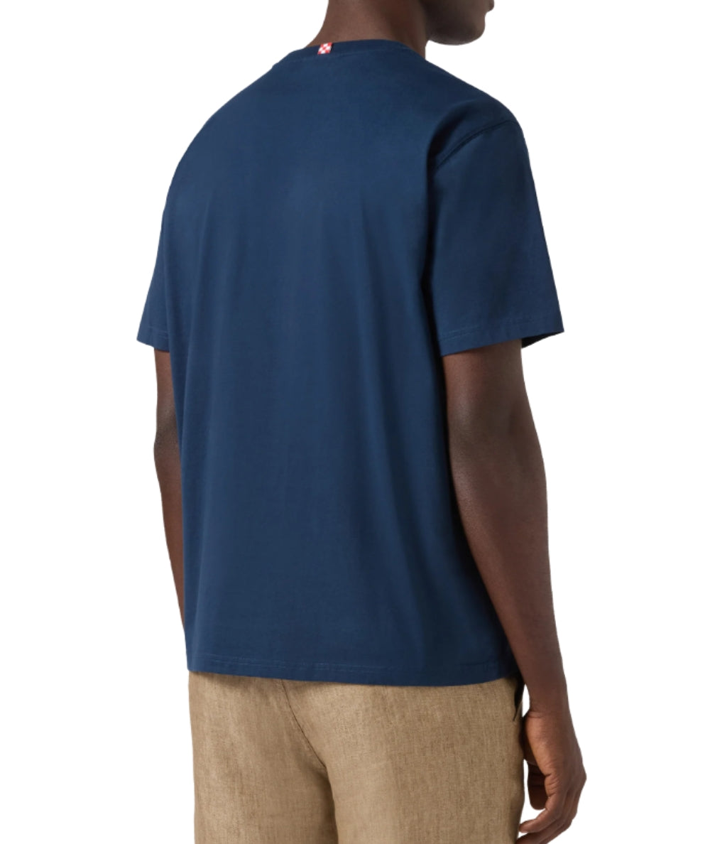 MC2 Saint Barth T-shirt con Girocollo e Ricamo Portofino POT0001 Blu