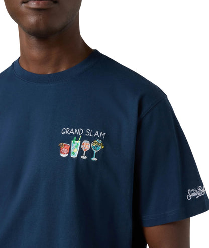 MC2 Saint Barth T-shirt con Girocollo e Ricamo Portofino POT0001 Blu