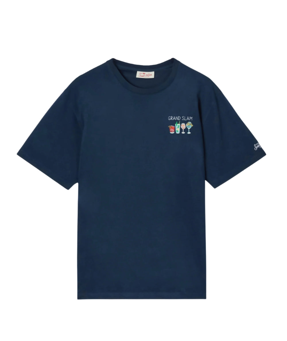MC2 Saint Barth T-shirt con Girocollo e Ricamo Portofino POT0001 Blu
