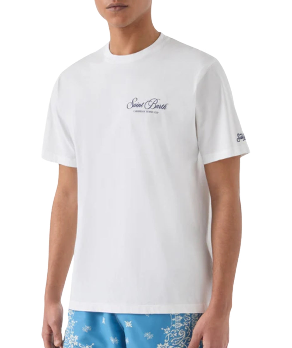 MC2 Saint Barth T-shirt con Girocollo e Stampa Portland PRL0002 Bianco
