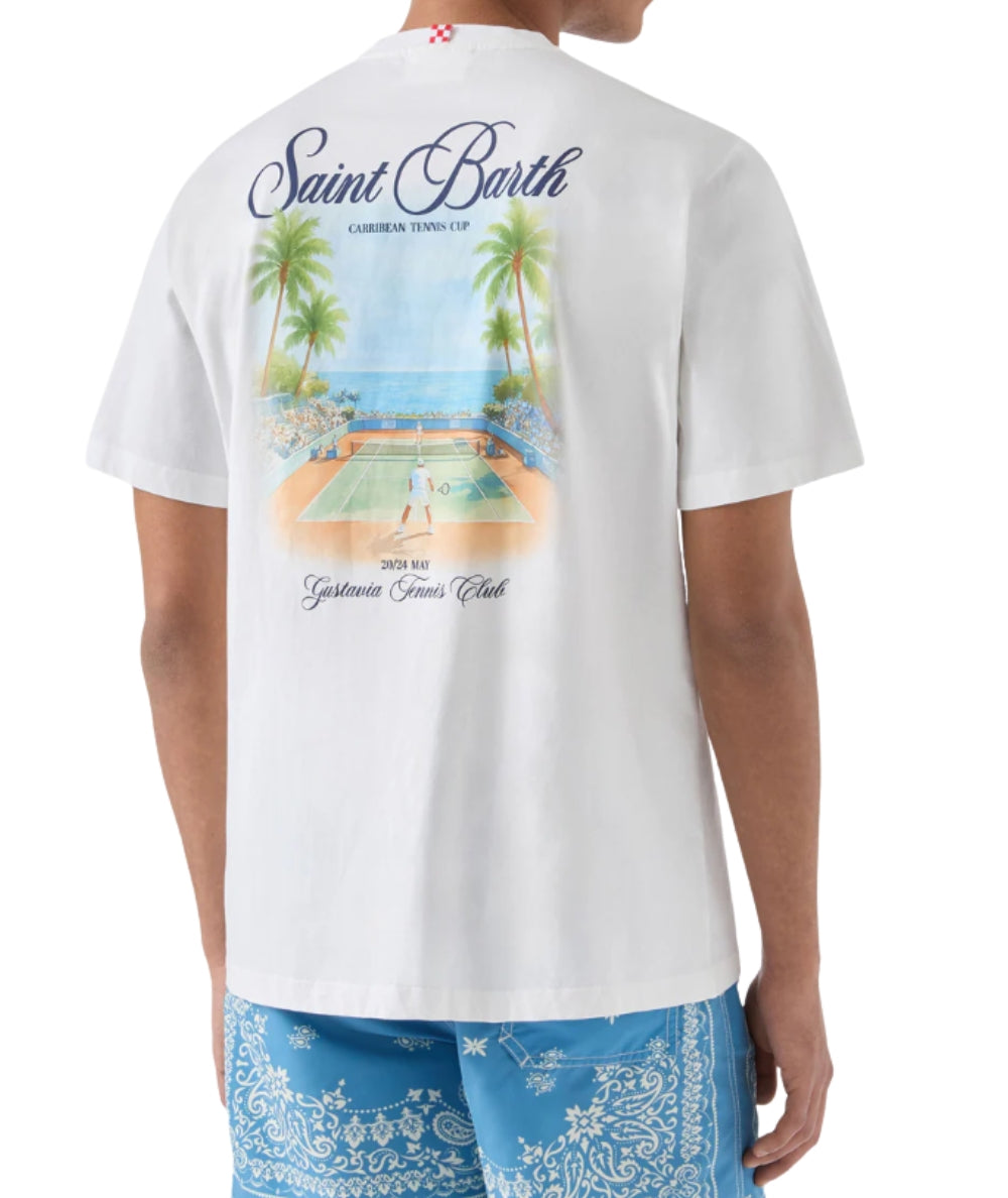 MC2 Saint Barth T-shirt con Girocollo e Stampa Portland PRL0002 Bianco