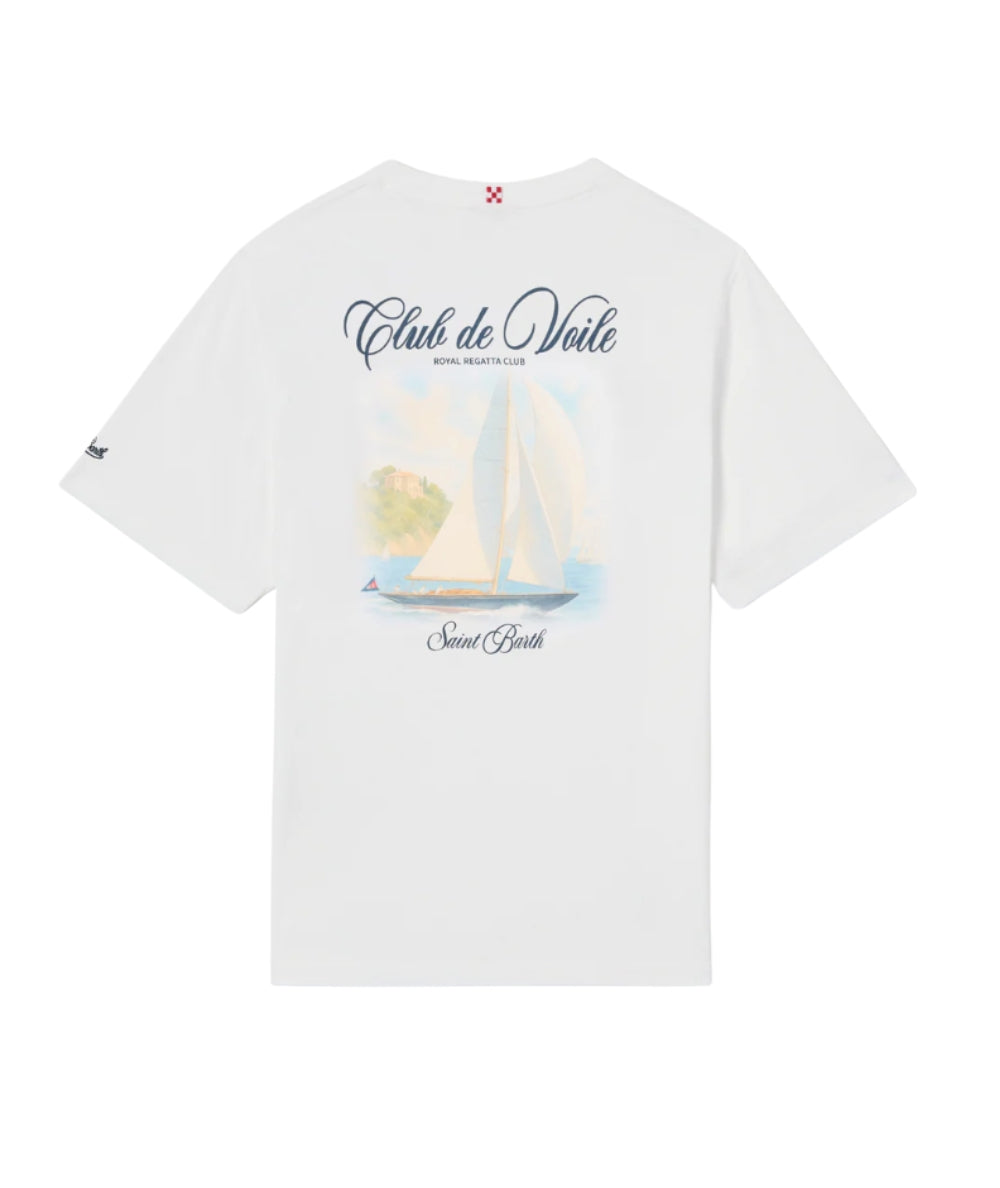 MC2 Saint Barth T-shirt con Girocollo e Stampa Portland PRL0002 Bianco