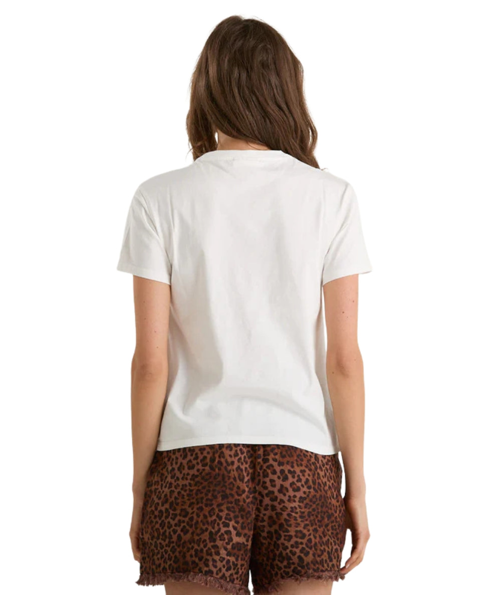 MC2 Saint Barth T-shirt con Ricamo e Scritta Emilie EMI0001 Bianco