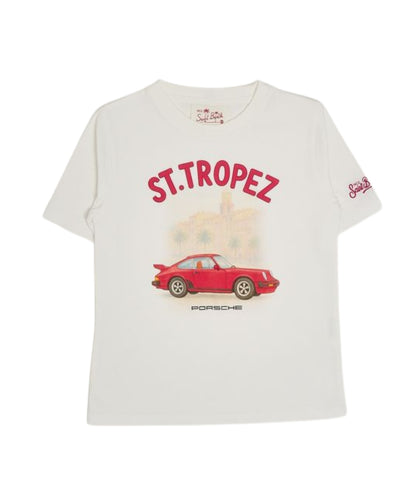 MC2 Saint Barth T-shirt con Stampa Denver Jr Porsche St Tropez DNV0001 Bianco