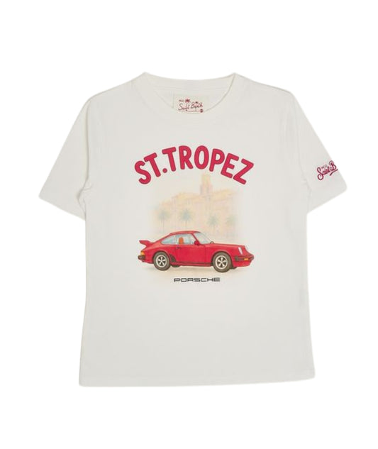 MC2 Saint Barth T-shirt con Stampa Denver Jr Porsche St Tropez DNV0001 Bianco