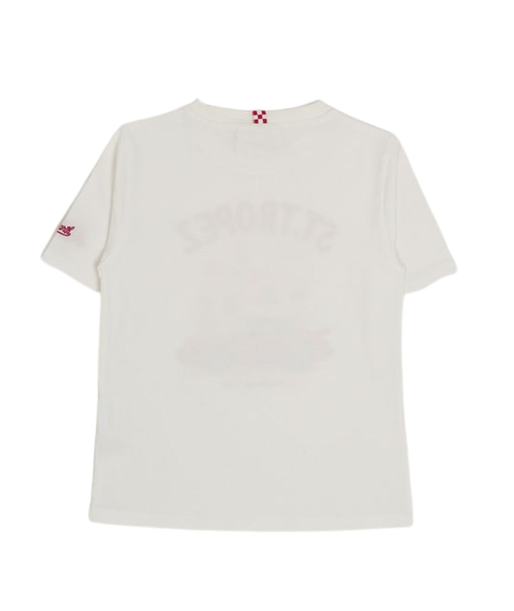 MC2 Saint Barth T-shirt con Stampa Denver Jr Porsche St Tropez DNV0001 Bianco
