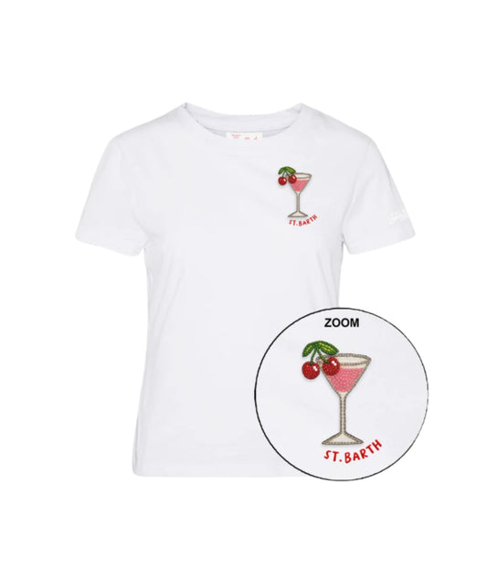 MC2 Saint Barth T-shirt in Cotone con Ricamo Emilie EMI0001 Bianco