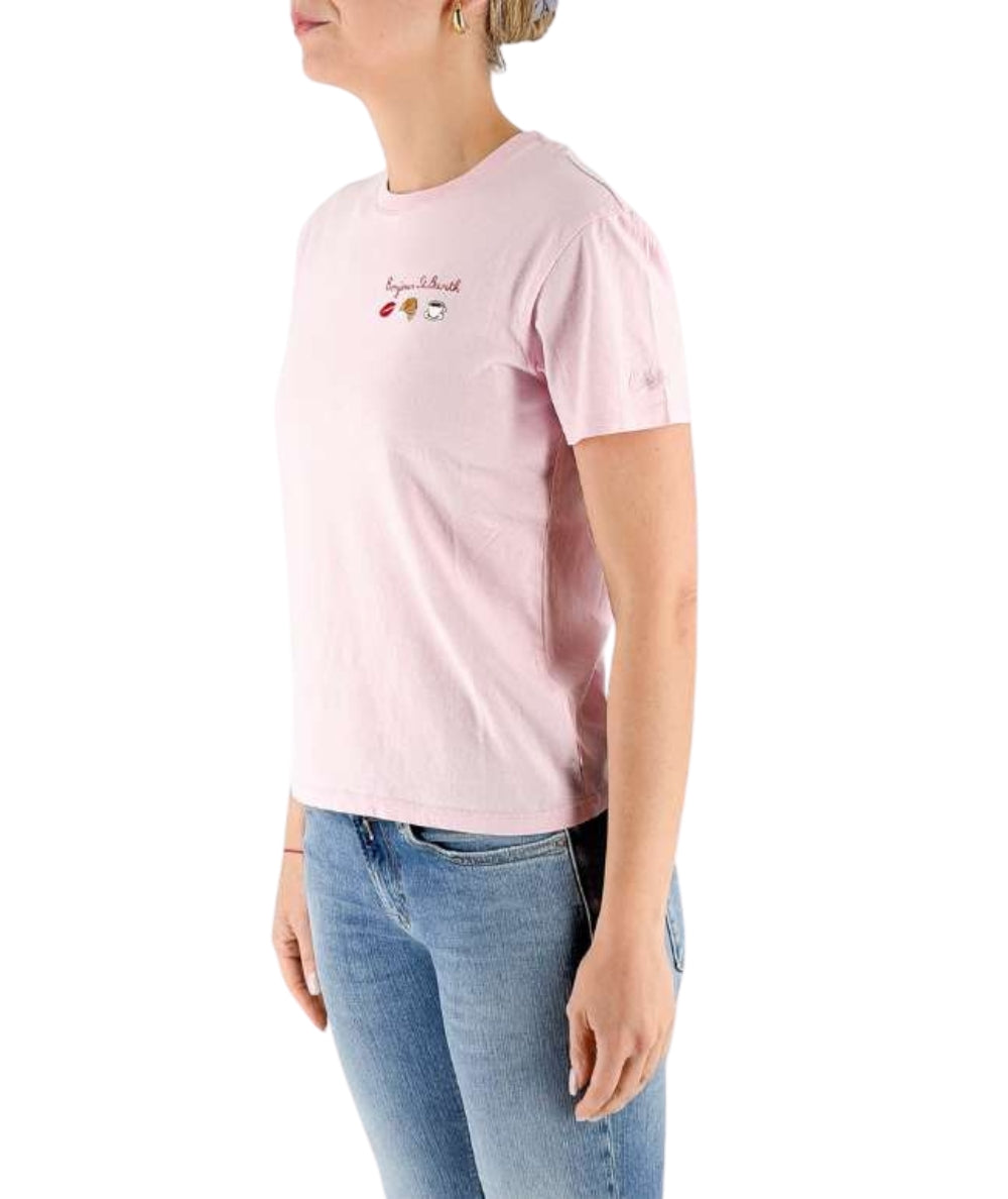 MC2 Saint Barth T-shirt in Cotone con Ricamo Emilie EMI0001 Rosa