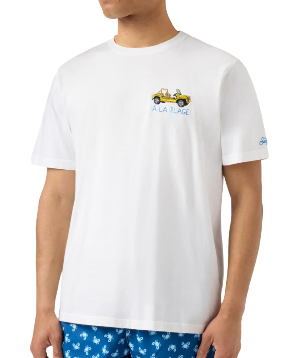 MC2 Saint Barth T-shirt in Cotone con Ricamo Portofino POT0001 Bianco