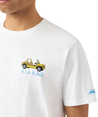 MC2 Saint Barth T-shirt in Cotone con Ricamo Portofino POT0001 Bianco