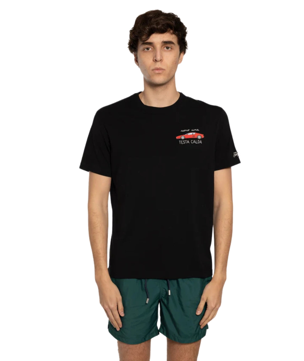 MC2 Saint Barth T-shirt in Cotone con Ricamo Portofino POT0001 Nero