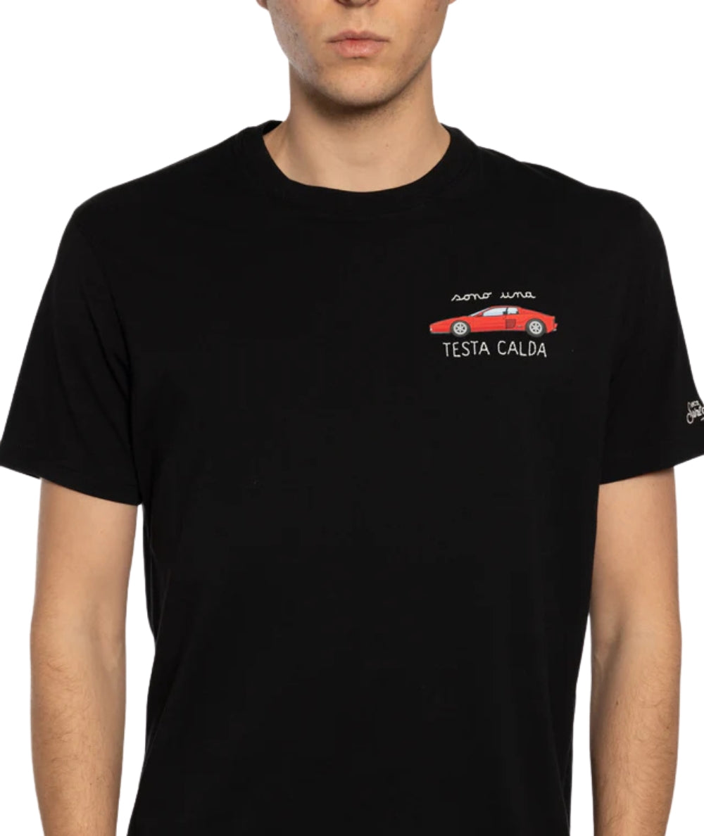 MC2 Saint Barth T-shirt in Cotone con Ricamo Portofino POT0001 Nero