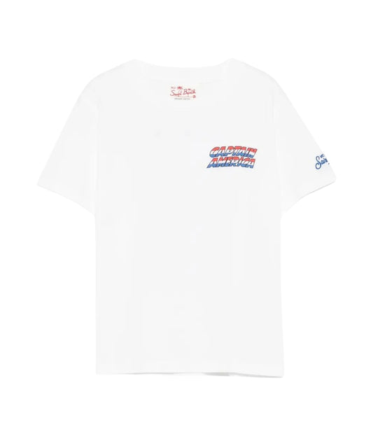 MC2 Saint Barth T-shirt in Cotone con Stampa Portland PRL0001 Bianco