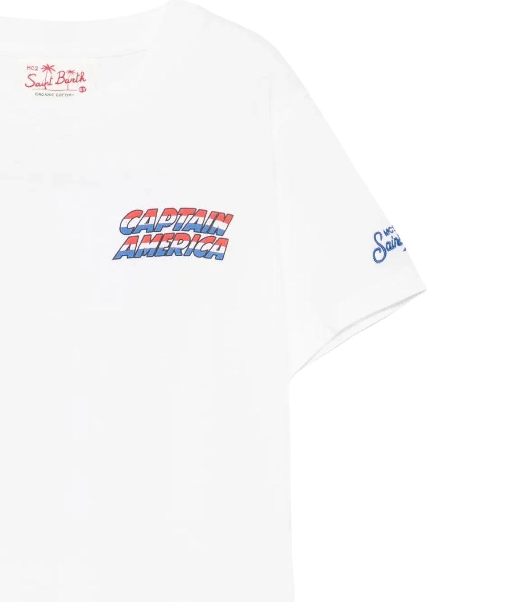 MC2 Saint Barth T-shirt in Cotone con Stampa Portland PRL0001 Bianco