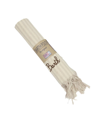MC2 Saint Barth Telo Mare in Cotone a Righe Foutas Light N FOUL002 Beige