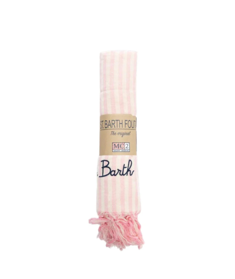 MC2 Saint Barth Telo Mare in Cotone a Righe Foutas Light N FOUL002 Rosa