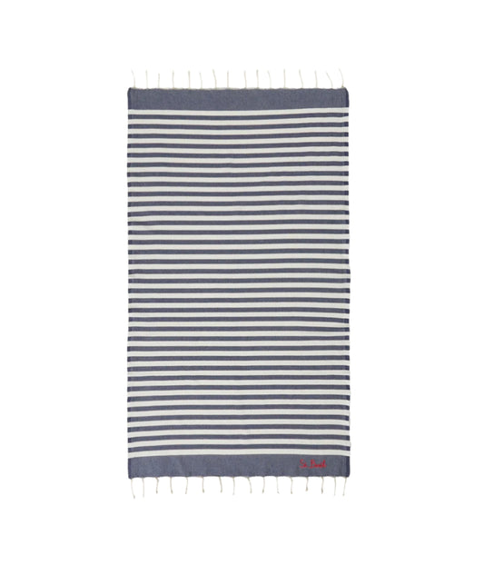 MC2 Saint Barth Telo Mare in Cotone a Righe Foutas N FOUT012 Blu