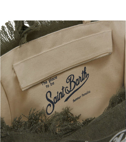 MC2 Sainth Barth Borsa con Manico Colette in Lino COL0018 Verde Militare 
