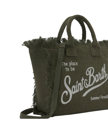MC2 Sainth Barth Borsa in Lino con Frange Colette COL0018 Verde Militare