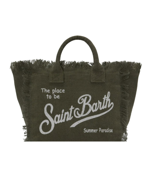 MC2 Sainth Barth Borsa in Lino con Frange Colette COL0018 Verde Militare