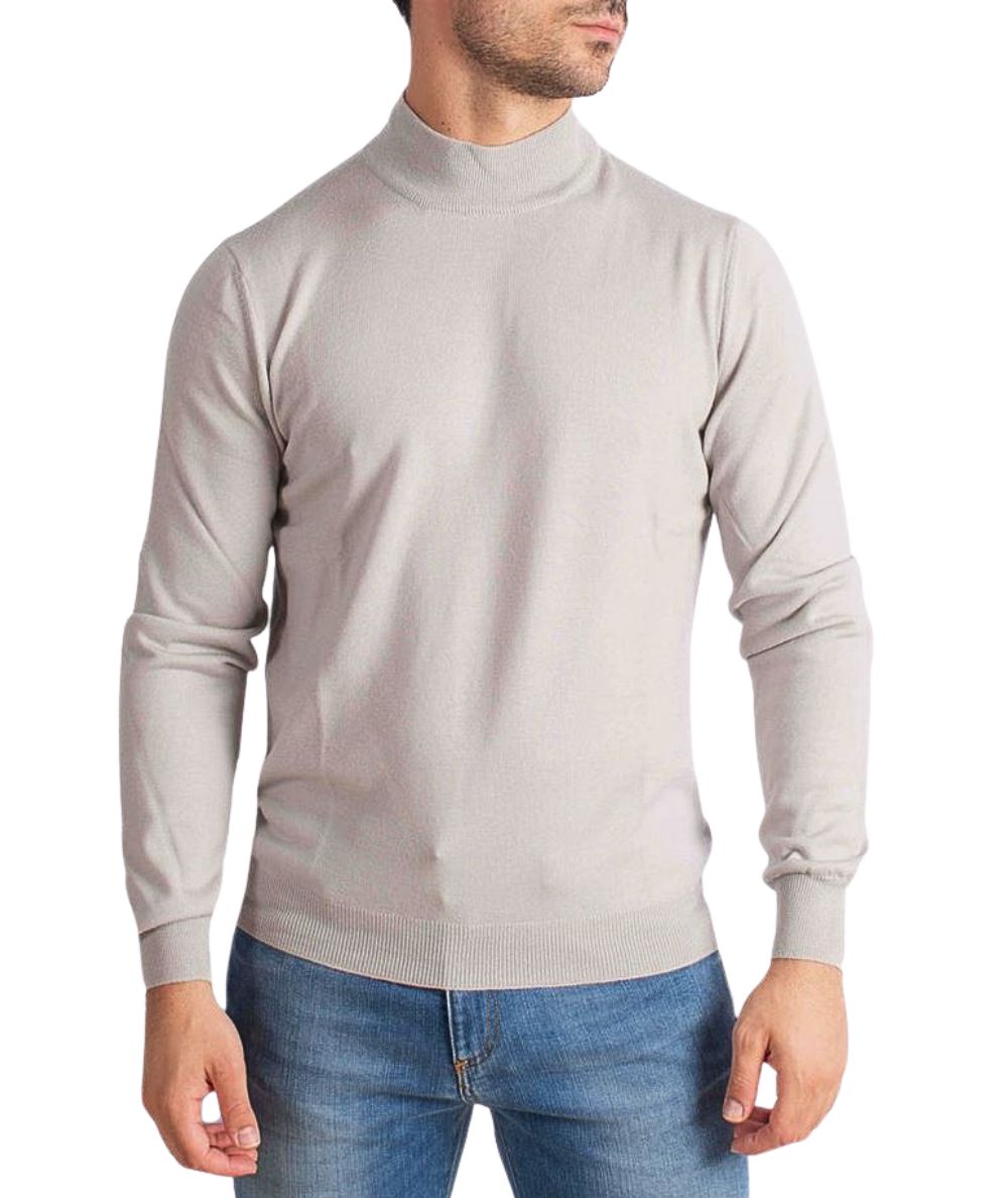 MONDRIAN MV by Gran Sasso Lupetto in Lana Merino 55108/14290 Grigio Perla